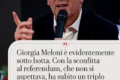 "Giorgia Meloni è evidentemente sotto botta", osserva Matteo Renzi.
